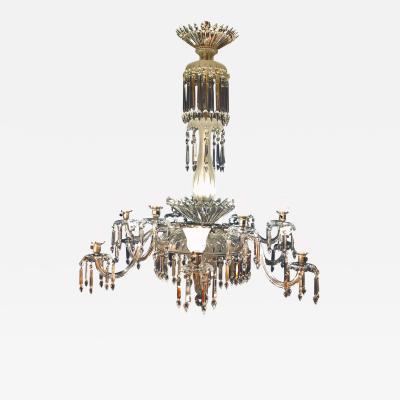 Monumental 19th Century Crystal Lalique Style Neoclassical Chandelier