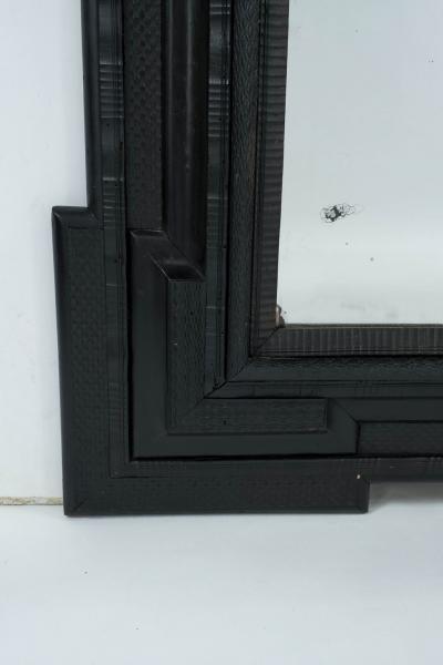 Monumental 19th Century Ebonized Ripple Molded Mirror