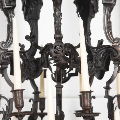Monumental 19th Century French Bronze Chandelier