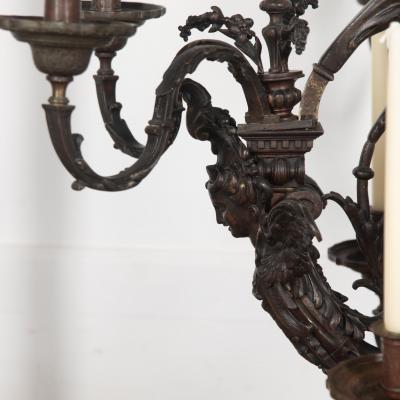 Monumental 19th Century French Bronze Chandelier
