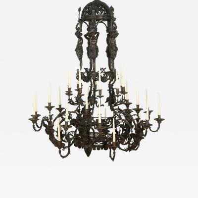 Monumental 19th Century French Bronze Chandelier