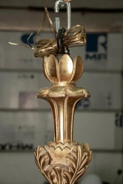 Monumental 19th Century Italian Giltwood Chandelier