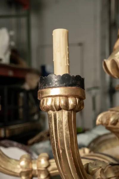 Monumental 19th Century Italian Giltwood Chandelier