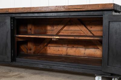 Monumental 19thC Ebonised English Pine Dresser Base