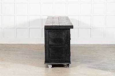 Monumental 19thC Ebonised English Pine Dresser Base