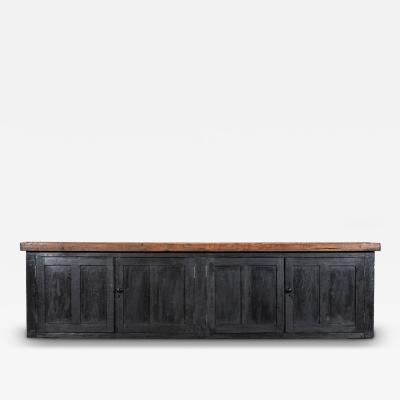 Monumental 19thC Ebonised English Pine Dresser Base