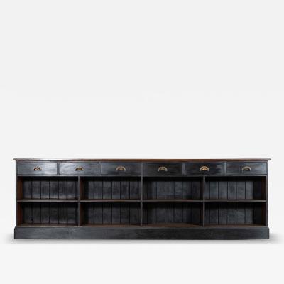 Monumental 19thC English Mahogany Pine Shop Counter Island