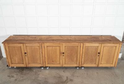 Monumental 19thC English Pine Dresser Base