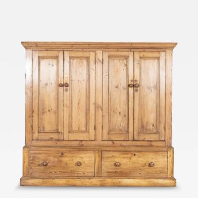 Monumental 19thC English Pine Housekeepers Cupboard