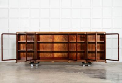 Monumental 19thC French Walnut Breakfront Glazed Bookcase
