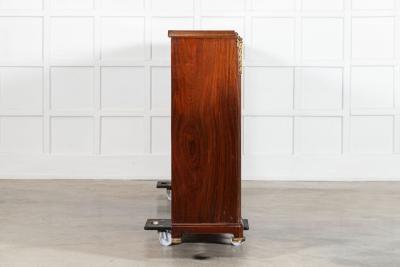 Monumental 19thC French Walnut Breakfront Glazed Bookcase