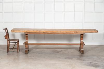 Monumental 19thC Scottish Estate Scrub Top Pine Refectory Table