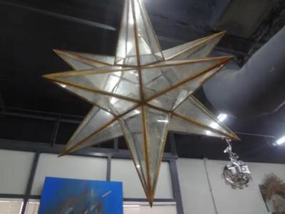 Monumental 52 Inch Star Shaped Chandelier