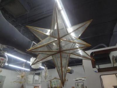 Monumental 52 Inch Star Shaped Chandelier
