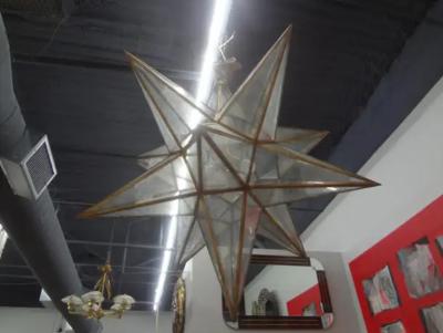 Monumental 52 Inch Star Shaped Chandelier