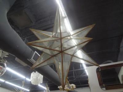 Monumental 52 Inch Star Shaped Chandelier