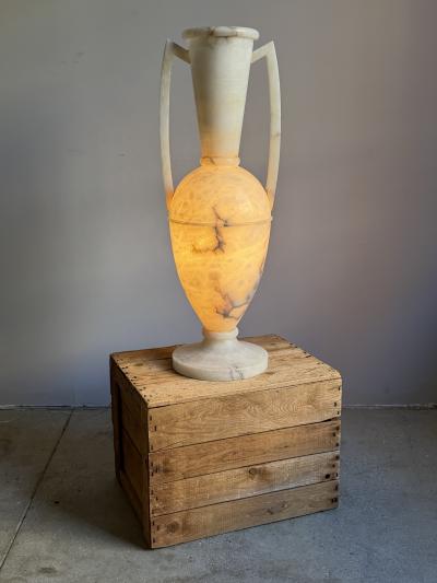 Monumental Alabaster Amphora Lamp