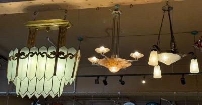Monumental American Art Deco Theater Chandelier circa 1925