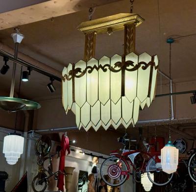 Monumental American Art Deco Theater Chandelier circa 1925