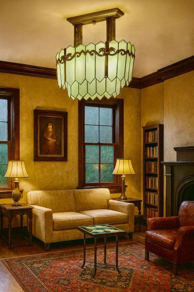 Monumental American Art Deco Theater Chandelier circa 1925