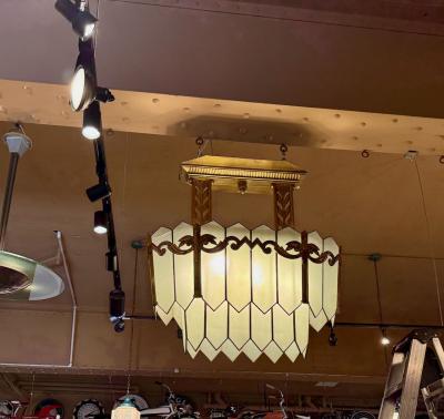 Monumental American Art Deco Theater Chandelier circa 1925