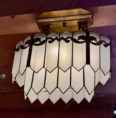 Monumental American Art Deco Theater Chandelier circa 1925