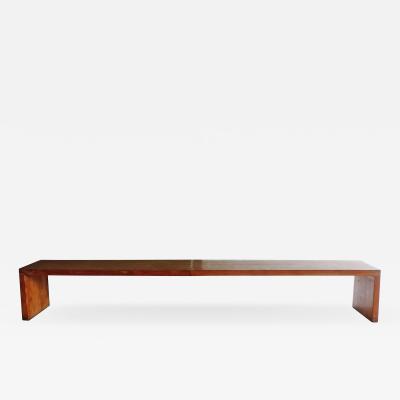 Monumental American Craft Wooden Bench 1970s