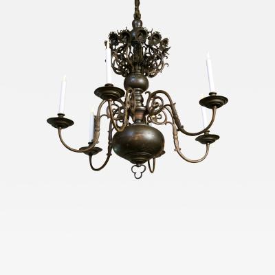 Monumental Antique Bronze Chandelier