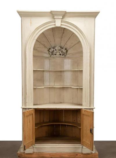 Monumental Architectural Alcove Painted Cabinet