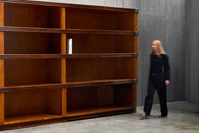 Monumental Art Deco Corner Display Cabinet Italy Mid 20th Century
