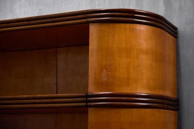Monumental Art Deco Corner Display Cabinet Italy Mid 20th Century