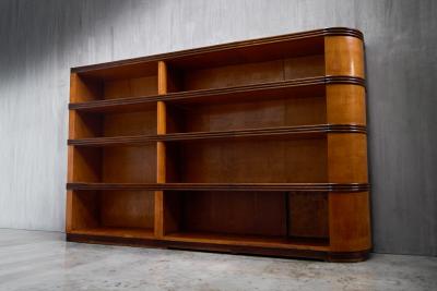 Monumental Art Deco Corner Display Cabinet Italy Mid 20th Century