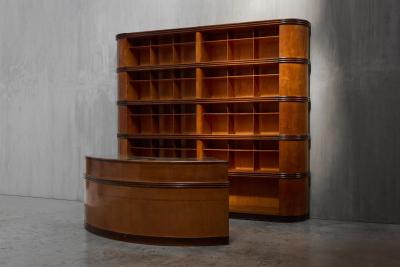 Monumental Art Deco Display Cabinet Italy Mid 20th Century