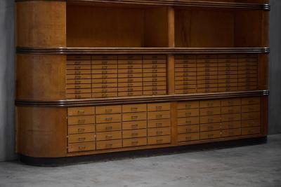 Monumental Art Deco Display Cabinet with Drawers Italy Mid 20th Century