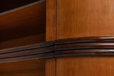 Monumental Art Deco Display Corner Cabinet Italy Mid 20th Century