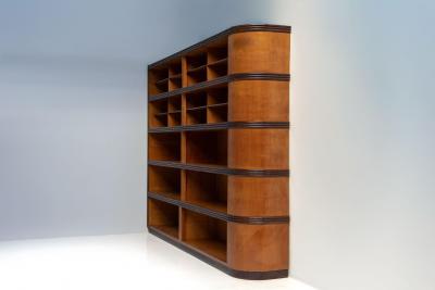 Monumental Art Deco Display Corner Cabinet Italy Mid 20th Century