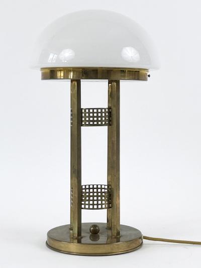 Monumental Art Nouveau Design Brass Table Lamp or Desk Light Austria 1980s