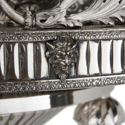 Monumental Belle Epoque style solid silver fountain