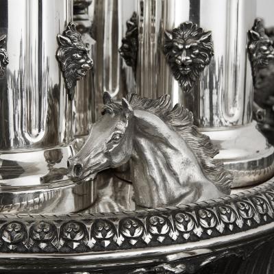 Monumental Belle Epoque style solid silver fountain