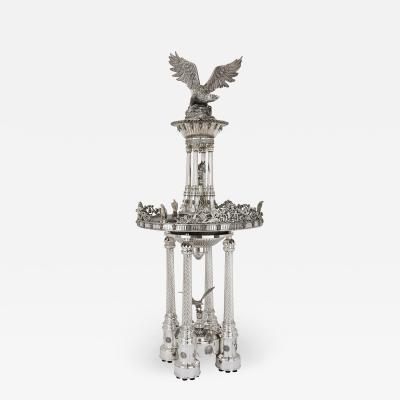 Monumental Belle Epoque style solid silver fountain