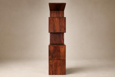 Monumental Brazilian Modern Bookshelf in Solid Rosewood with Storage Brazil