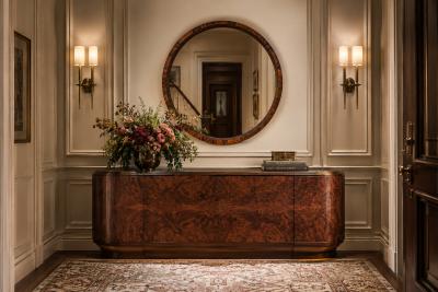 Monumental Brazilian Modern Round Mirror in Rosewood 1960s