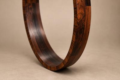 Monumental Brazilian Modern Round Mirror in Rosewood 1960s