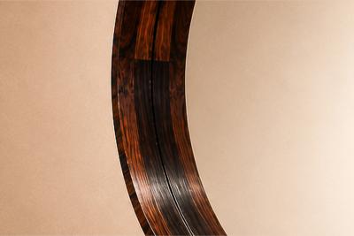 Monumental Brazilian Modern Round Mirror in Rosewood 1960s