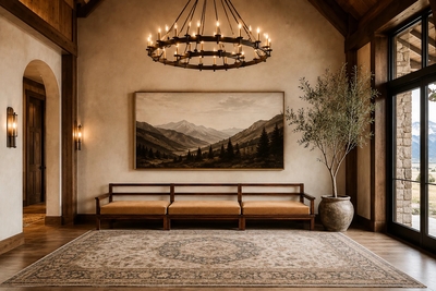 Monumental Brazilian Modern Three Module Bench in Rosewood and Warm Camel Mohair