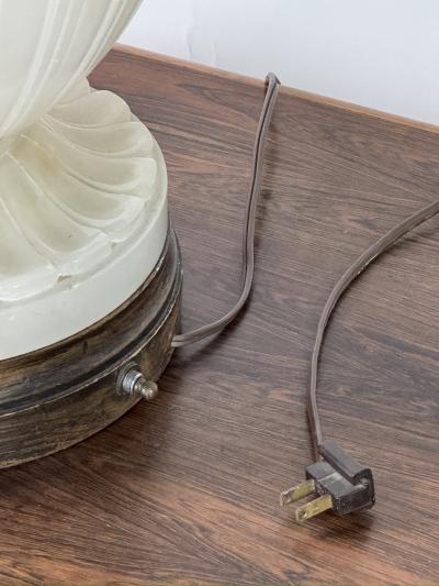 Monumental Carved Alabaster Neoclassical Lamp