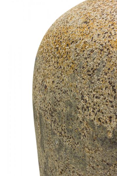 Monumental Cast Iron Outdoor Tapered Urn Vase with Beige and Brown Patina