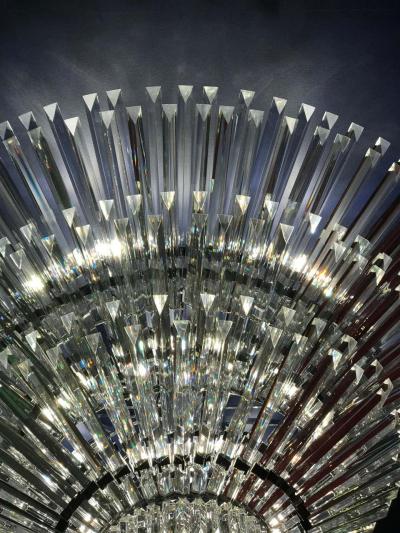 Monumental Contemporary Italian Murano Glass Triedi Ceiling Light