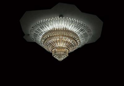 Monumental Contemporary Italian Murano Glass Triedi Ceiling Light