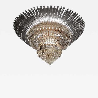 Monumental Contemporary Italian Murano Glass Triedi Ceiling Light
